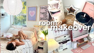 Room Makeover 🎀 decorate  clean with me pinterestinspired aesthetic transformation [upl. by Idelson]