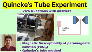 Magnetic Susceptibility  paramagnetic solution Quinckes tube method Viva questions with answers [upl. by Natam]