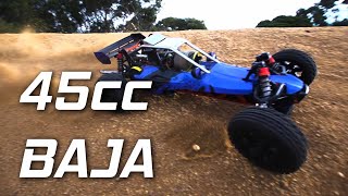 Rovan Baja 5B 45cc RC Buggy Rips Local BMX Track [upl. by Sylirama]