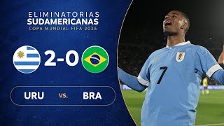 URUGUAY vs BRASIL 20  RESUMEN  ELIMINATORIAS SUDAMERICANAS  FECHA 4 [upl. by Nyrahs]