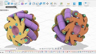 Mecanum Wheel Design  Fusion 360 Tutorial  Spark Plug [upl. by Lesiram]