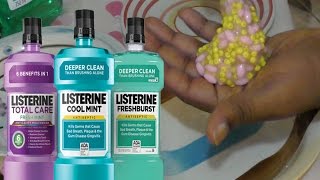 Diy Listerine slime  How To Make Mouthwash Slime with borax glue without saline solution [upl. by Luckett]