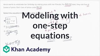 How to write onestep equations for word problems  6th grade  Khan Academy [upl. by Spike269]