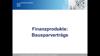 Bausparverträge [upl. by Vanzant]