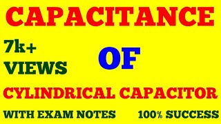 CAPACITANCE OF A CYLINDRICAL CAPACITOR  CYLINDRICAL CAPACITOR  WITH EXAM NOTES [upl. by Nuzzi109]