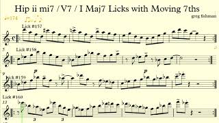 Etude Swing Jazz Alto SaxEbLicks157168with Moving 7thsHip ii mi7  V7  I Maj7 [upl. by Rehpotsrihc]