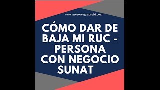 📗COMO DAR DE BAJA MI RUC 2019 SUNAT 7 [upl. by Casady]