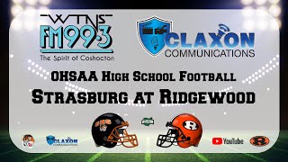 Strasburg at Ridgewood  High School Football from FM 993 WTNS [upl. by Yelsna]