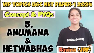 Class5 VIP Topics UGC NET Paper1 2024  Indian Logic Anumana Hetwabhas  Concept with PYQs [upl. by Adnerol940]