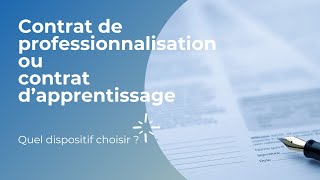 Contrat de professionnalisation ou contrat dapprentissage lequel choisir [upl. by Anay]