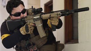 Airsoft War GampP M4 FN 57 War games England HD [upl. by Nauj]