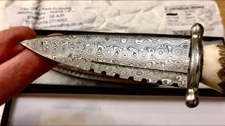 Damascus Steel Sgian Dubh Knife [upl. by Aicirtam]