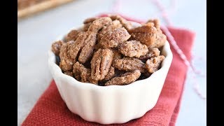 Easy Cinnamon and Sugar Candied Pecans [upl. by Ellenej]