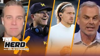 What to expect from Justin Herbert with Jim Harbaugh as HC talks 2024 QB draft class  THE HERD [upl. by Aisena]