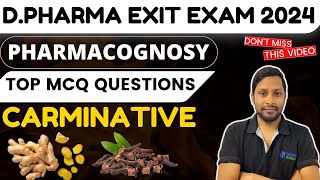 D PHARMA EXIT EXAM  CARMINATIVE  ginger  pharmacognosy d pharm 1st year  dpharma exit exam 2024 [upl. by Ibib]