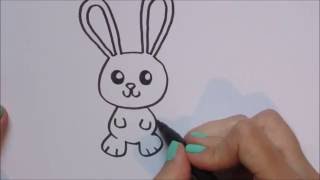 Konijnrabbit tekenen  How to draw 46 [upl. by Duaner639]