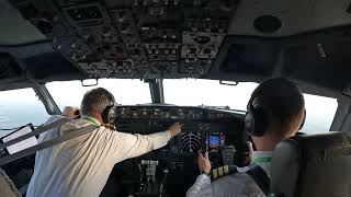 Full B737 cockpit view off from pushback taxi to takeoff from Amsterdam Schiphol 4K [upl. by Kiki]