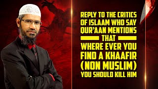 Reply to Critics Who Say Quran Mentions that Where ever you Find a Khaafir you Kill him [upl. by Haisoj]