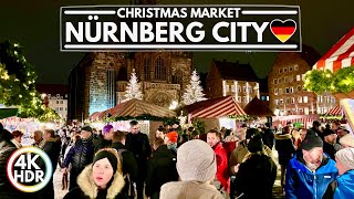 🇩🇪 Nürnberg Germany Most Famous Christmas Market in 2022✨Christkindlesmarkt Nuremberg 4K HDR Walk [upl. by Ahtnammas]