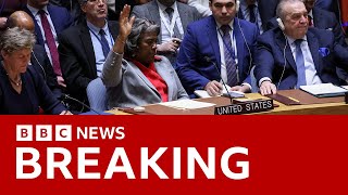 UN Security Council calls for immediate ceasefire in Gaza after US abstains from vote  BBC News [upl. by Orson]