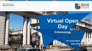 Criminology  Maynooth University Open Day 2021 [upl. by Nicky]