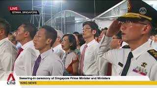 The Singapore National Anthem at the Istana  Swearingin Ceremony 2024 [upl. by Aihseit]