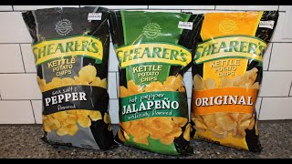 Shearer’s Kettle Potato Chips Sea Salt amp Pepper Hot Pepper Jalapeño and Original Review [upl. by Diann606]