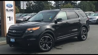 2015 Ford Explorer Sport W Leather heatedCooled Seats backup Camera Review Island Ford [upl. by Manup321]