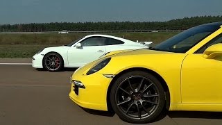 Audi S6 vs Porsche 911 Carrera S Fast Autobahn Race [upl. by Jimmie]