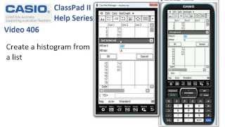 ClassPad Help 406  Create a Histogram from a List [upl. by Domella83]