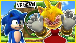 Movie Sonic Meets Fleetway Amy In VRCHAT [upl. by Hanoj]