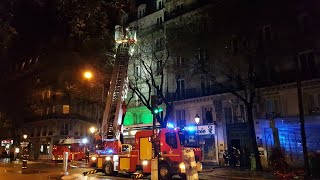 Pompiers de Paris Incendie Bd Magenta Paris 10  Paris Fire dept on scene fire [upl. by Banquer]