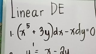 First Order Differential Equations  Linear DE [upl. by Ynaffat]