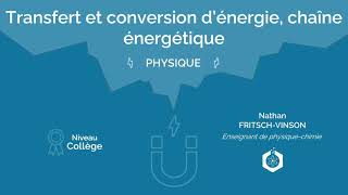 🧲 Transfert et conversion dénergie construire une chaîne énergétique ‖ Physiquechimie ‖ Collège [upl. by Nosdrahcir]