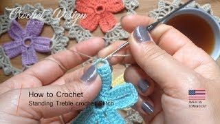 How to Crochet Standing treble stitch [upl. by Rudiger]