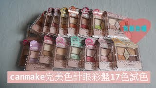 make upCanmake 完美色計眼影盤 17色全試色 [upl. by Erasaec]