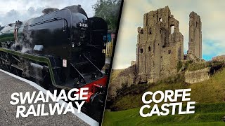 We ride the Swanage STEAM Railway train to Corfe Castle [upl. by Gayler]