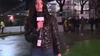 Giornalista molestata in diretta tv centinaia i tweet di solidarietà per Greta Beccaglia [upl. by Jandy986]