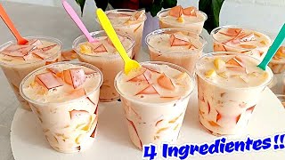 Postre Fácil para Vender Con tan Solo 4 Ingredientes POSTRE FRIOGELATINA DURAZNO CRIS EN LA COCINA [upl. by Libys]