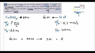 Titulação ácidobase como resolver um exercício passo a passo [upl. by Notyard]