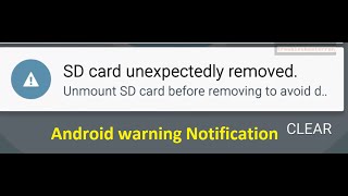 How to Fix SD card unexpectedly removed Unmount SD card before removing to avoid data loss [upl. by Peih143]