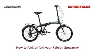 How to FoldUnfold your Raleigh Stowaway Folding Bike [upl. by Selden]