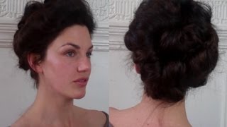 Pompadour amp Puffs an Edwardian Updo Tutorial meduim long hairstyle  Fitfully Vintage [upl. by Lowis]