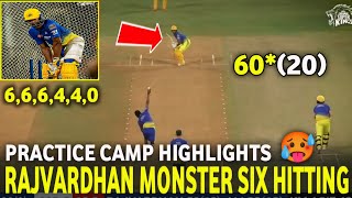 IPL 2024  Rajvardhan Hangargekar Monster Six Hitting Practice Camp  CSK Practice Camp Highlights [upl. by Kerr595]