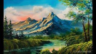 Landscape Painting 101 The Easiest Painting  Paintings By Justin [upl. by Dylane]