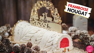 Recette de bûche de Noël glacée framboise nougat [upl. by Leah]