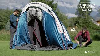 Camping tent  Arpenaz 41 FampB  4 Person  1 Bedroom [upl. by Einwahs]