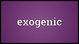 Exogenic Meaning [upl. by Eilahs]