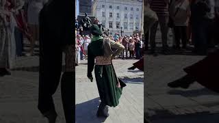 Polish National Dance performance in Rynek Główny Krakow 2024polski Taniec NarodowyCracovia Danza [upl. by Petrine435]