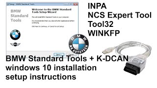 BMW Standard Tools  BMW How to install and setup with KDCAN Cable on Windows 10 [upl. by Natanoy]